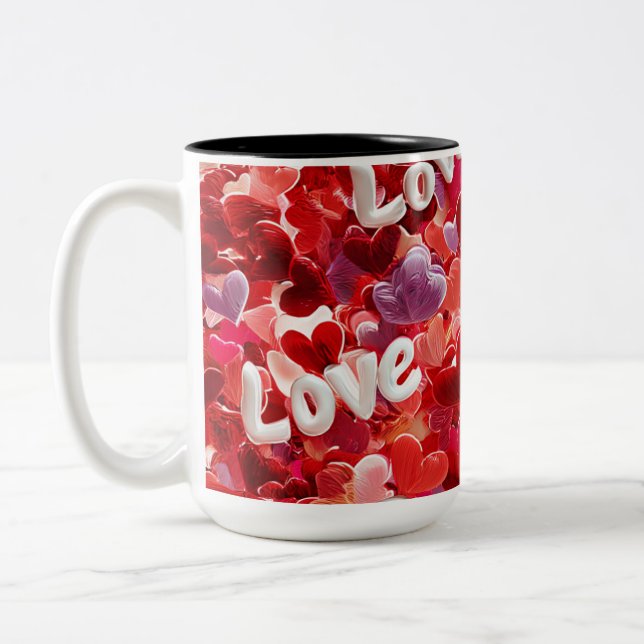 De Café Em Dois Tons Caneca do Dia dos Namorados | Romântica, Fofa e Ac (Esquerda)