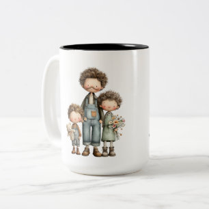 De Café Em Dois Tons Caneca do Dia dos Pais Personalizada para Pai e Fi