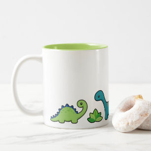 De Café Em Dois Tons Caneca do divertimento do dinossauro