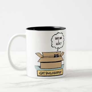 De Café Em Dois Tons Caneca do Dois-Tom da filosofia do gato