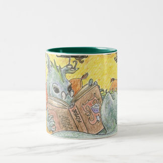 De Café Em Dois Tons Caneca do Dois-tom do leitor do dragão