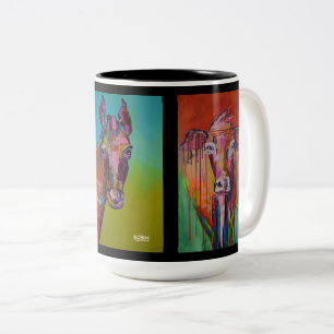 De Café Em Dois Tons Caneca do Dois-Tom do lustre do cavalo da vaca