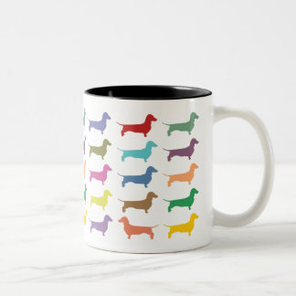 De Café Em Dois Tons Caneca do Dois-Tom dos confetes do Dachshund