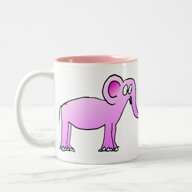 De Café Em Dois Tons Caneca do Elefante Cor-de-Rosa (Esquerda)