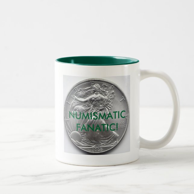 De Café Em Dois Tons Caneca do Fanático por Numismática (Direita)