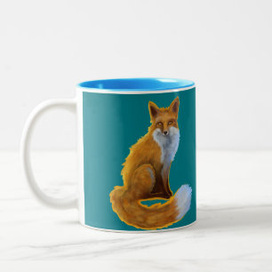 De Café Em Dois Tons Caneca do Fox da cerceta