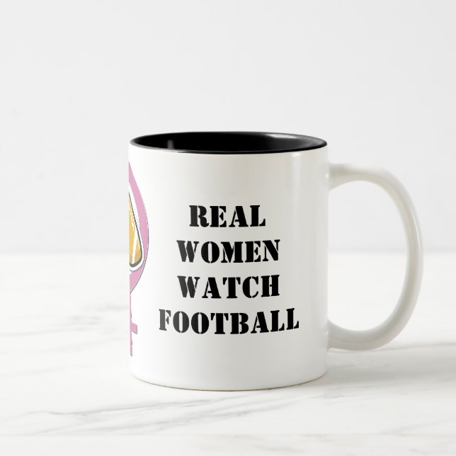 De Café Em Dois Tons Caneca do futebol do relógio das mulheres reais (Direita)
