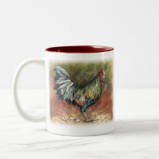 De Café Em Dois Tons Caneca do galo do óleo