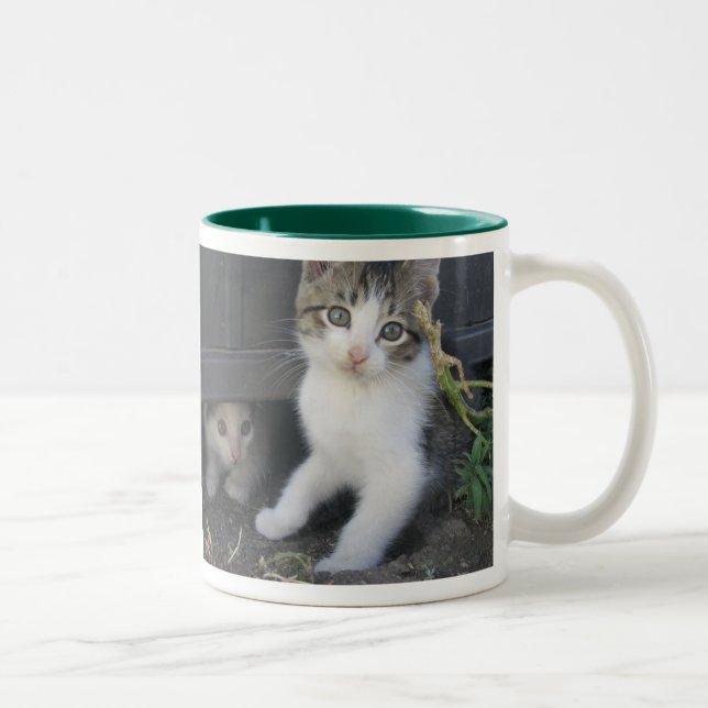 De Café Em Dois Tons Caneca do gatinho (Direita)
