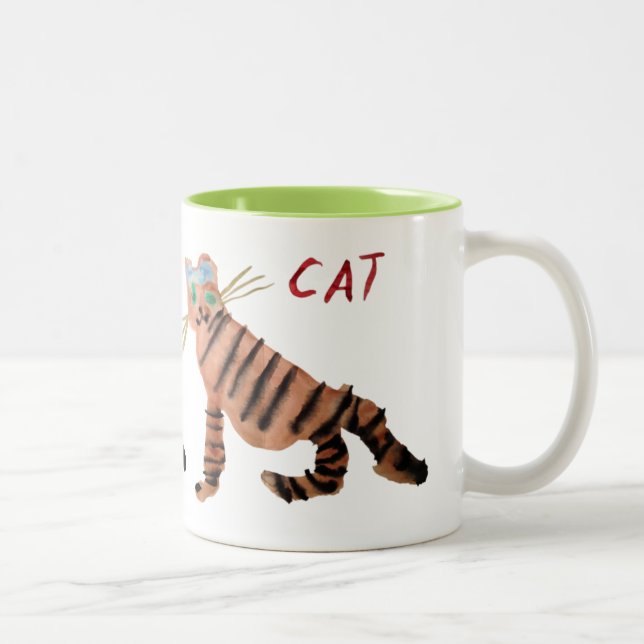 De Café Em Dois Tons Caneca do gato (Direita)