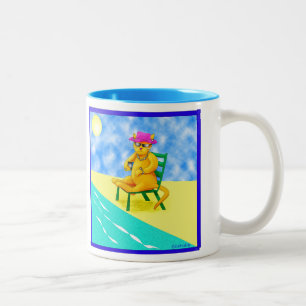 De Café Em Dois Tons Caneca do gato do lazer