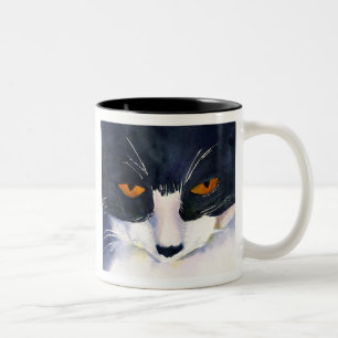 De Café Em Dois Tons Caneca do gato do smoking