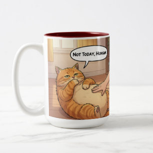 De Café Em Dois Tons Caneca do Gato Mal-Humorado Não Hoje Humano Xíca