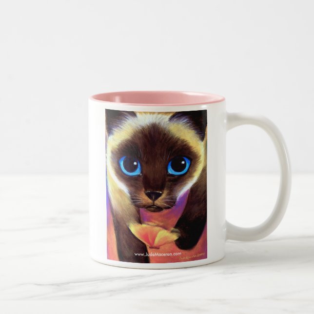 De Café Em Dois Tons Caneca do gato Siamese - 104 seguem-me (Direita)