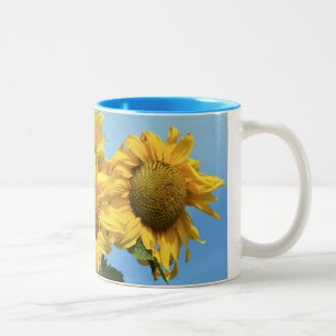 De Café Em Dois Tons Caneca do girassol