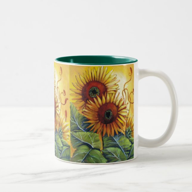 De Café Em Dois Tons caneca do girassol (Direita)