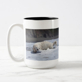 De Café Em Dois Tons Caneca do golden retriever