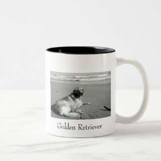De Café Em Dois Tons Caneca do golden retriever