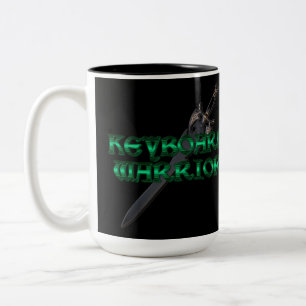 De Café Em Dois Tons Caneca do guerreiro MMORPG do teclado