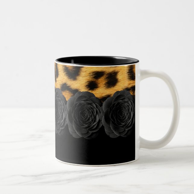 De Café Em Dois Tons Caneca do impressão do leopardo (Direita)