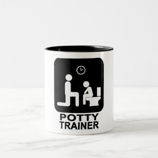 De Café Em Dois Tons Caneca do instrutor do Potty - branco