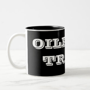 DE CAFÉ EM DOIS TONS CANECA DO LIXO DO CAMPO PETROLÍFERO