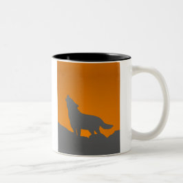 De Café Em Dois Tons Caneca do lobo do urro