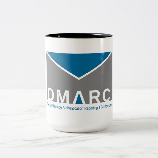 De Café Em Dois Tons Caneca do logotipo do Dois-Tom DMARC, 15 onças (Centro)