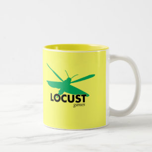 De Café Em Dois Tons Caneca do logotipo dos jogos dos locustídeo