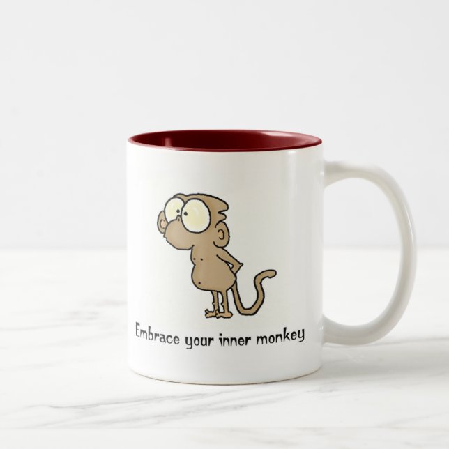De Café Em Dois Tons Caneca do macaco (Direita)