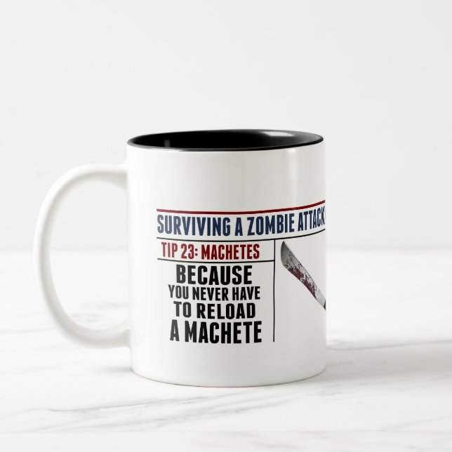 DE CAFÉ EM DOIS TONS CANECA DO MACHETE DO ZOMBI (Esquerda)
