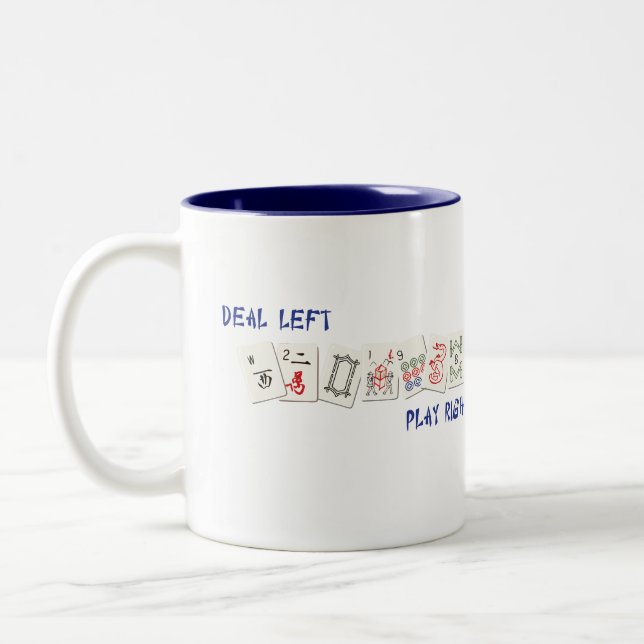 De Café Em Dois Tons Caneca do Mah Jongg (Esquerda)
