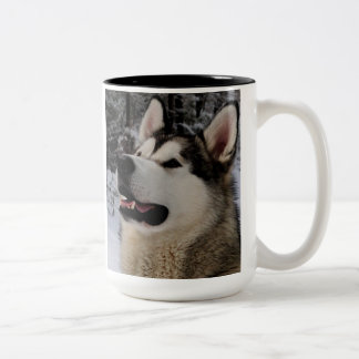 De Café Em Dois Tons Caneca do Malamute do Alasca