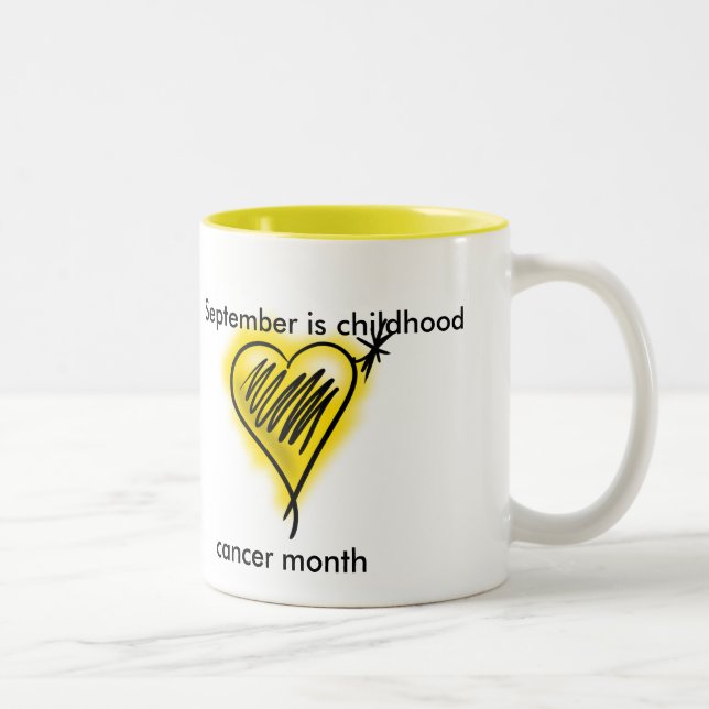 De Café Em Dois Tons Caneca do mês do cancer da infância (Direita)