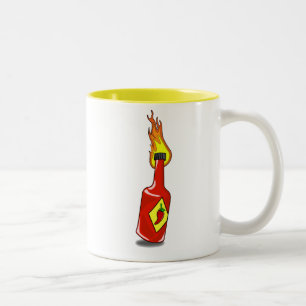 De Café Em Dois Tons Caneca do molho picante dos desenhos animados