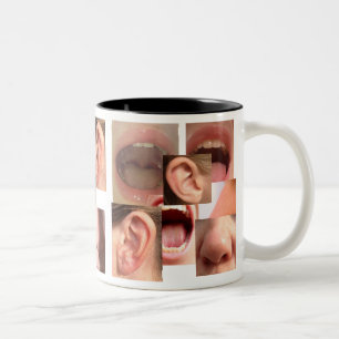DE CAFÉ EM DOIS TONS CANECA DO NARIZ E DA GARGANTA DA ORELHA