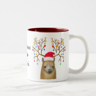 De Café Em Dois Tons Caneca do Natal da alpaca