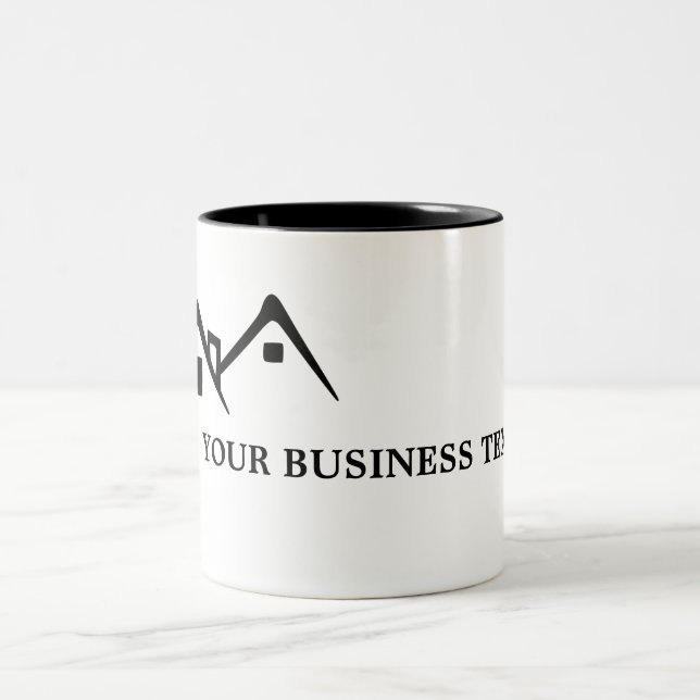 De Café Em Dois Tons Caneca do negócio dos bens imobiliários (Centro)