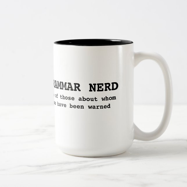 De Café Em Dois Tons Caneca do nerd da gramática (Direita)