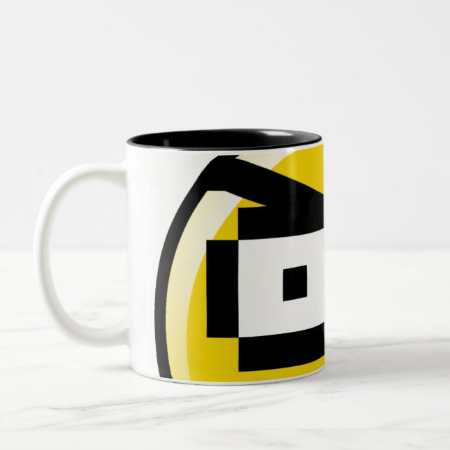 De Café Em Dois Tons Caneca do olhar fixo do brilho (Esquerda)