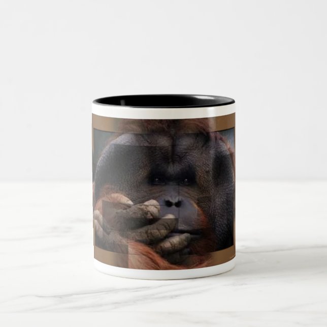 De Café Em Dois Tons Caneca do orangotango (Centro)