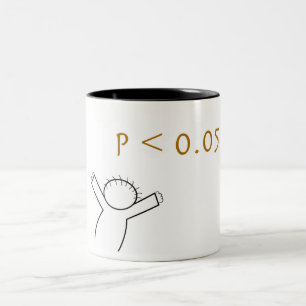 De Café Em Dois Tons caneca do P-valor para estatísticos