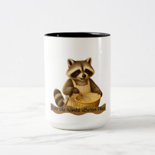 De Café Em Dois Tons Caneca do Padeiro Guaxinim Fofo