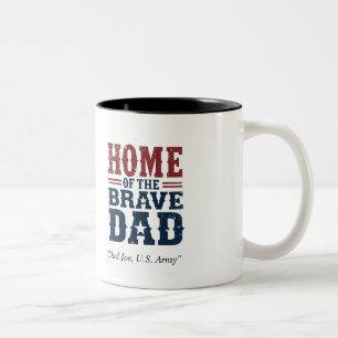 De Café Em Dois Tons Caneca do Pai Corajoso – Presente Patriótico Diver