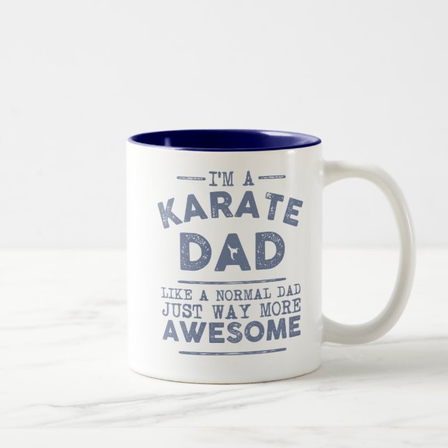 De Café Em Dois Tons Caneca do pai do karaté (azul) (Direita)
