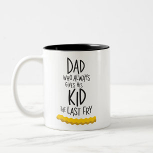De Café Em Dois Tons Caneca do Pai Engraçado que Dá a Última Batata Fri