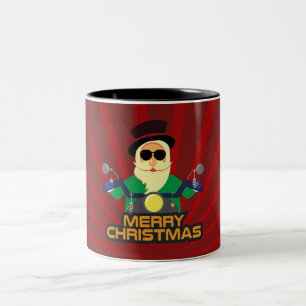 De Café Em Dois Tons Caneca do papai noel do motociclista