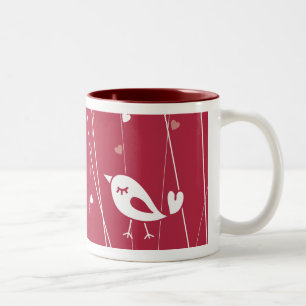 De Café Em Dois Tons Caneca do pássaro do amor