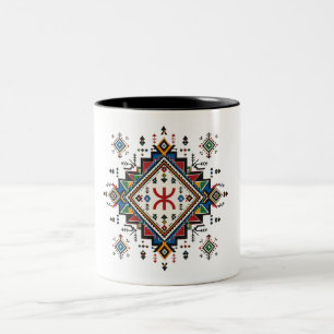 De Café Em Dois Tons Caneca do Patrimônio Amazigue - Berbere Tradiciona