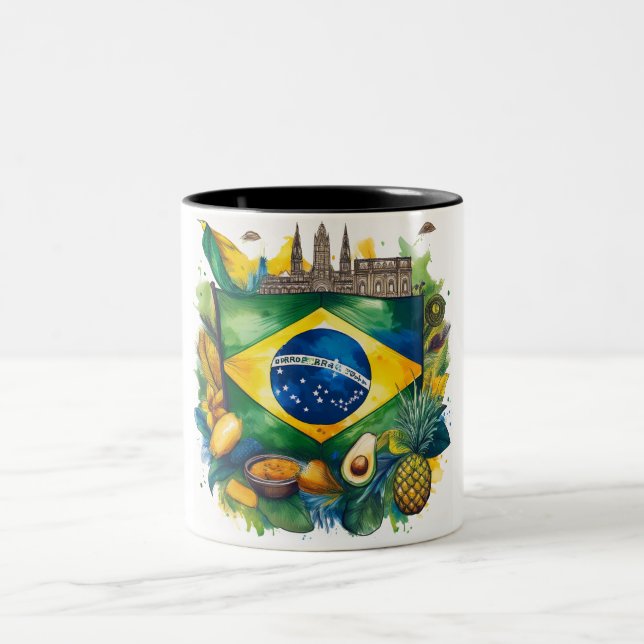 De Café Em Dois Tons Caneca do Patrimônio Brasileiro - Ícones Culturais (Centro)